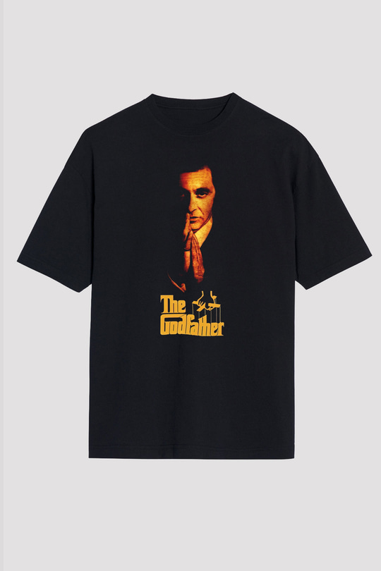 Alpacino The Godfather Siyah Unisex Oversize Tişört T-Shirt