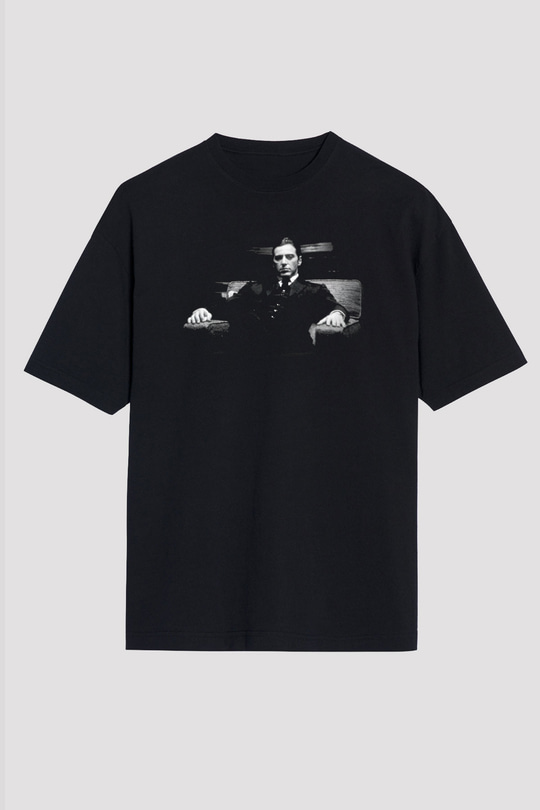 Alpacino The Godfather Siyah Unisex Oversize Tişört T-Shirt