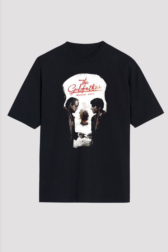 Alpacino The Godfather Siyah Unisex Oversize Tişört T-Shirt