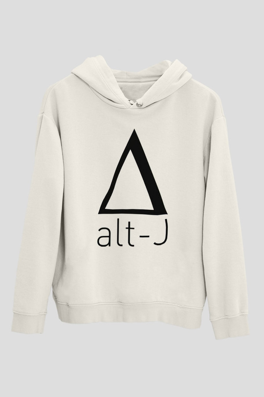 Alt-J Beyaz Unisex Kapüşonlu Sweatshirt
