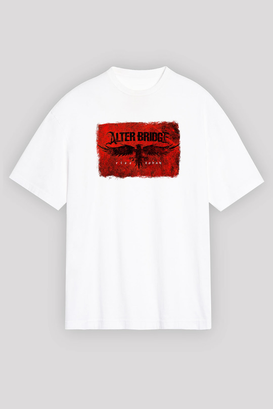 Alter Bridge Baskılı Unisex Beyaz Oversize Tişört