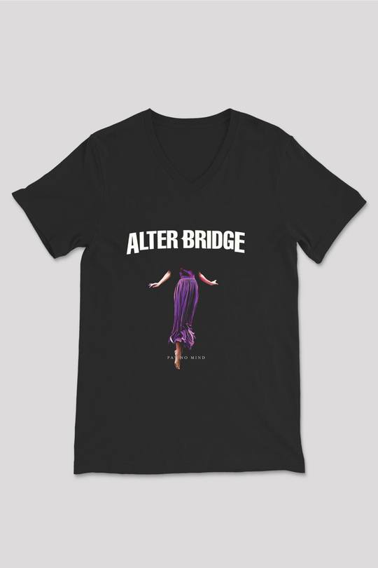 Alter Bridge Baskılı Unisex Siyah V Yaka Tişört