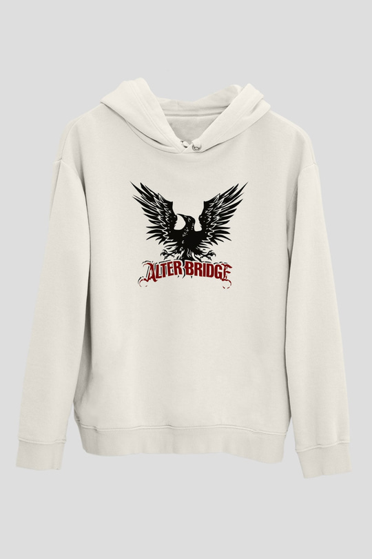 Alter Bridge Beyaz Unisex Kapşonlu Sweatshirt