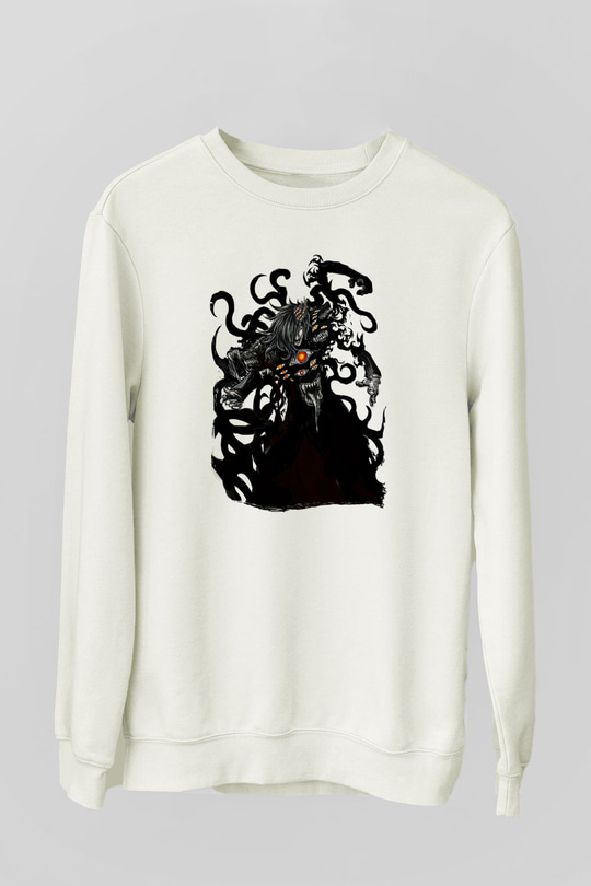 Alucard Baskılı Beyaz Unisex Sweatshirt