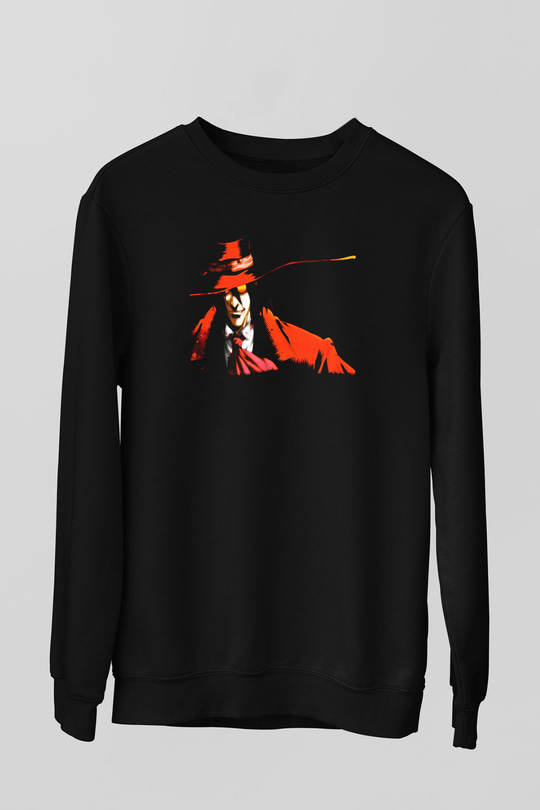 Alucard Baskılı Unisex Siyah Sweatshirt
