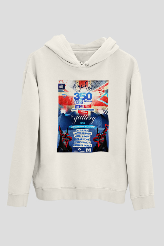 Aly & Fila Beyaz Unisex Kapşonlu Sweatshirt