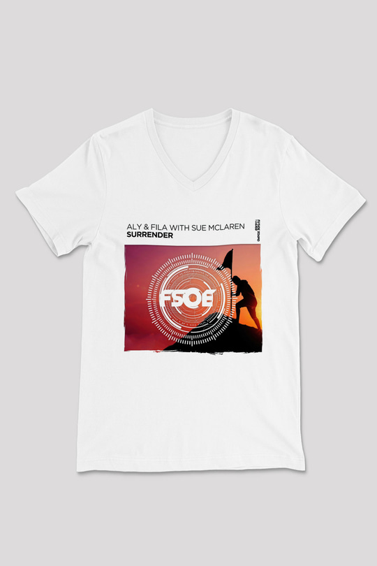 Aly & Fila Beyaz Unisex V Yaka Tişört