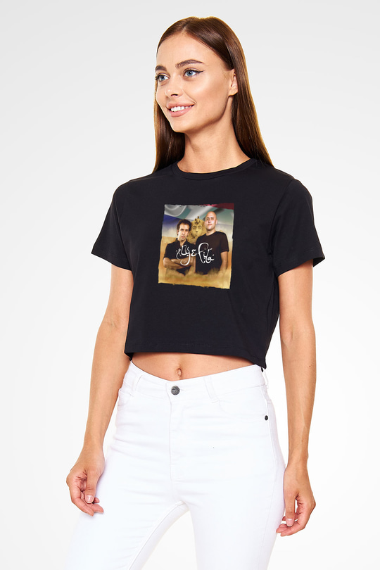 Aly & Fila Siyah  Crop Top Tişört