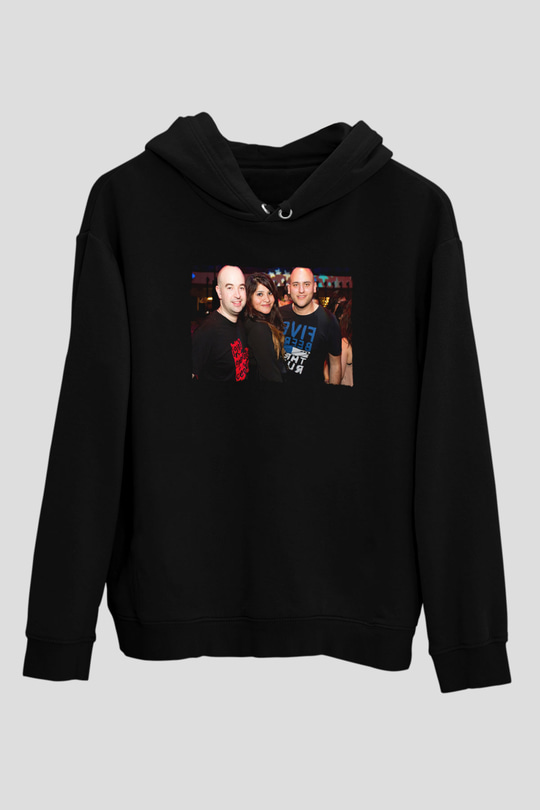Aly & Fila Siyah Unisex Kapüşonlu Sweatshirt