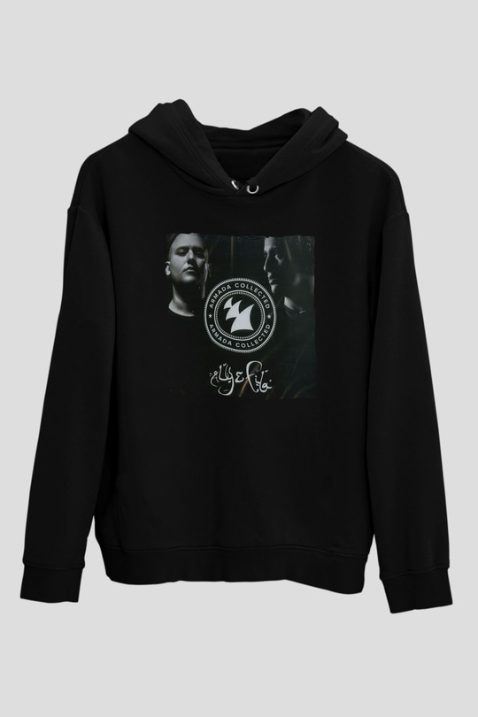 Aly & Fila Siyah Unisex Kapüşonlu Sweatshirt