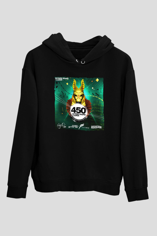 Aly & Fila Siyah Unisex Kapüşonlu Sweatshirt