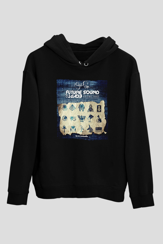 Aly & Fila Siyah Unisex Kapüşonlu Sweatshirt