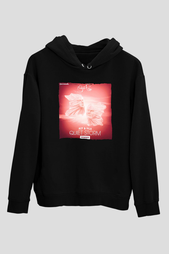 Aly & Fila Siyah Unisex Kapüşonlu Sweatshirt