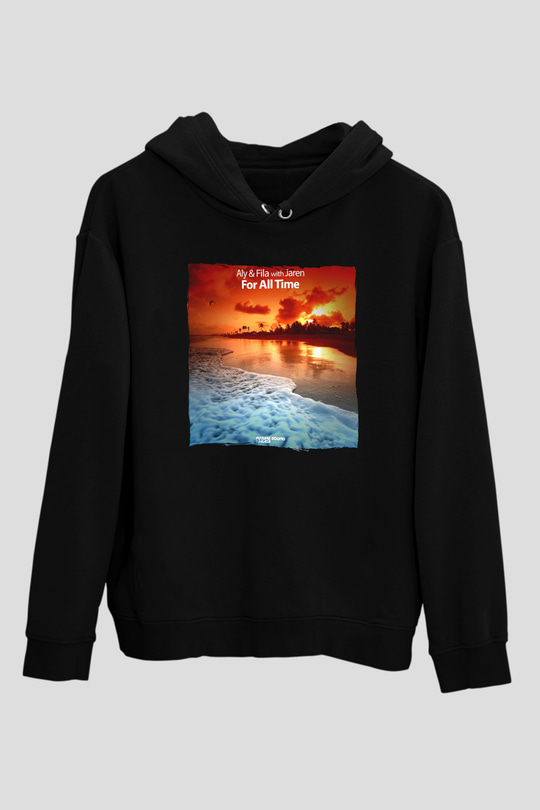 Aly & Fila Siyah Unisex Kapüşonlu Sweatshirt