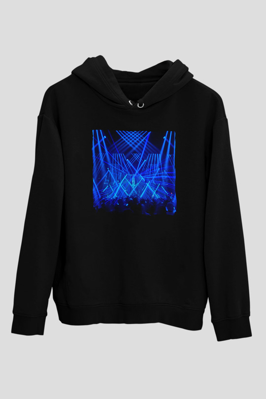 Aly & Fila Siyah Unisex Kapüşonlu Sweatshirt