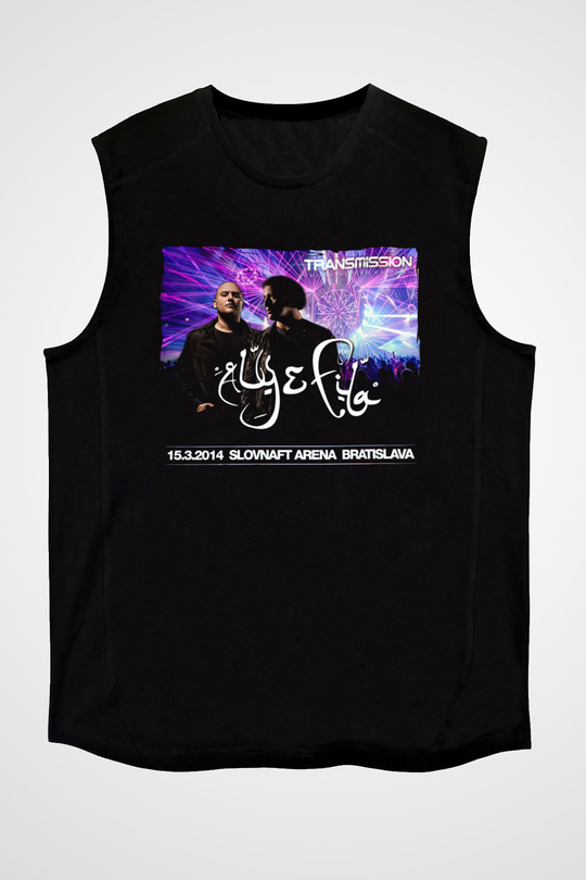 Aly & Fila Siyah Unisex Kolsuz Tişört