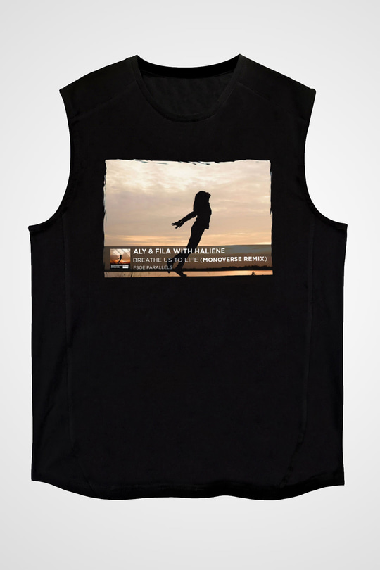 Aly & Fila Siyah Unisex Kolsuz Tişört