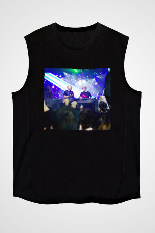 Aly & Fila Siyah Unisex Kolsuz Tişört