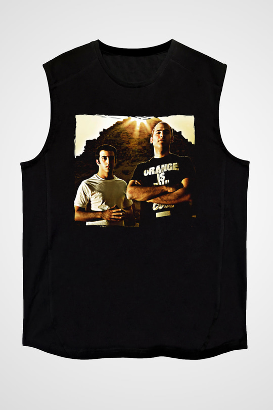 Aly & Fila Siyah Unisex Kolsuz Tişört