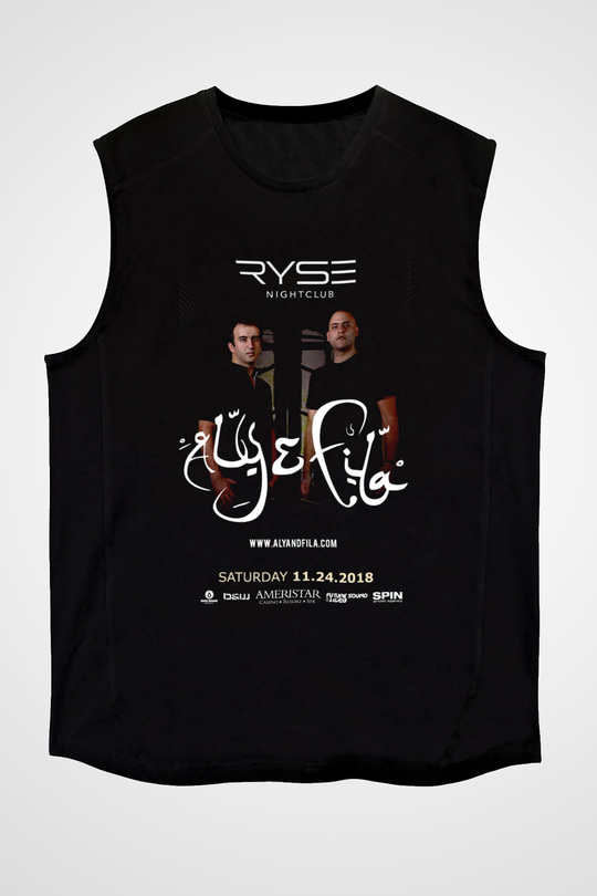 Aly & Fila Siyah Unisex Kolsuz Tişört