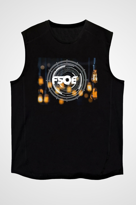 Aly & Fila Siyah Unisex Kolsuz Tişört