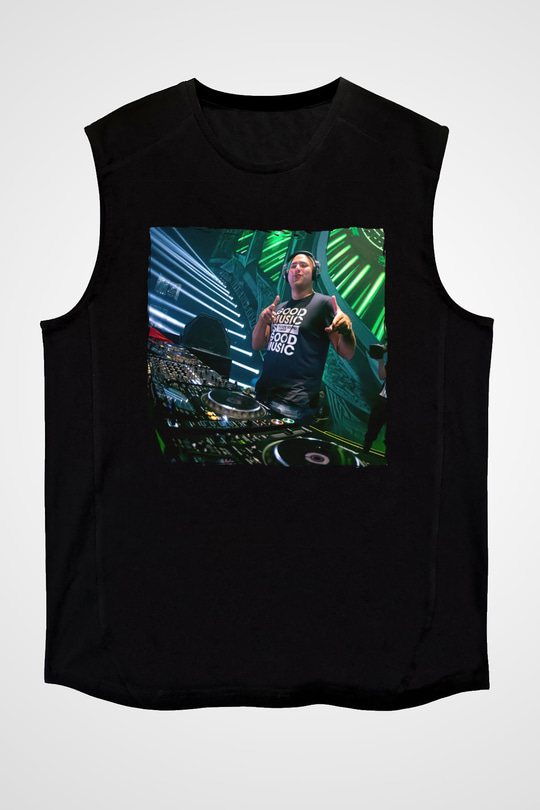 Aly & Fila Siyah Unisex Kolsuz Tişört