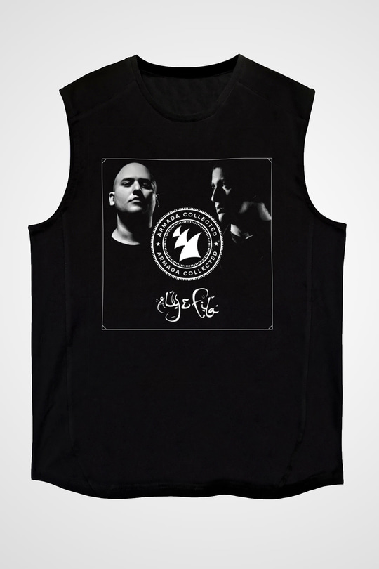 Aly & Fila Siyah Unisex Kolsuz Tişört