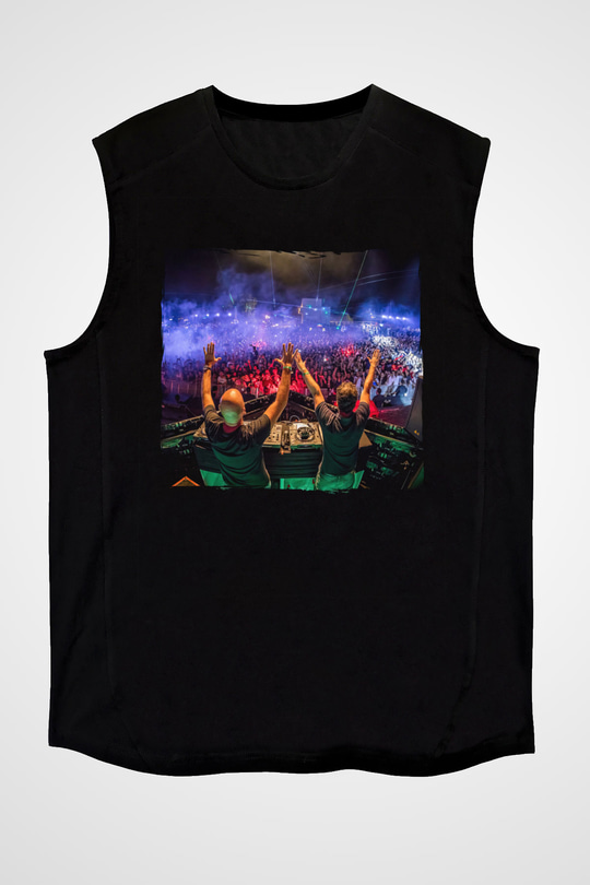 Aly & Fila Siyah Unisex Kolsuz Tişört