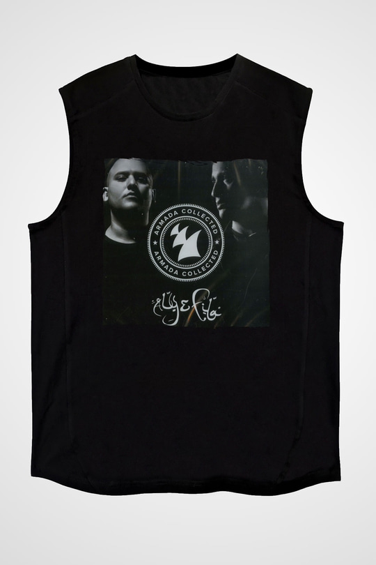 Aly & Fila Siyah Unisex Kolsuz Tişört