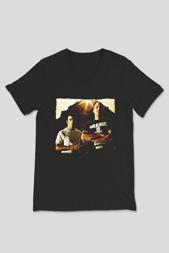 Aly & Fila Siyah Unisex V Yaka Tişört