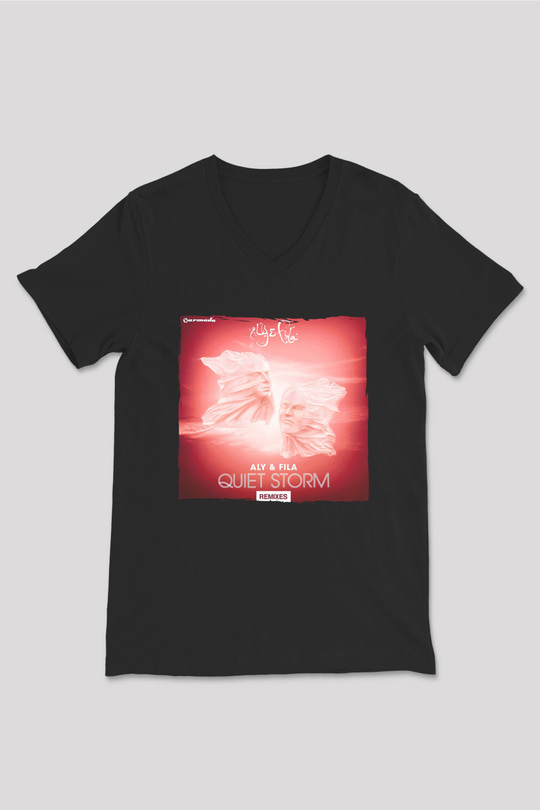 Aly & Fila Siyah Unisex V Yaka Tişört