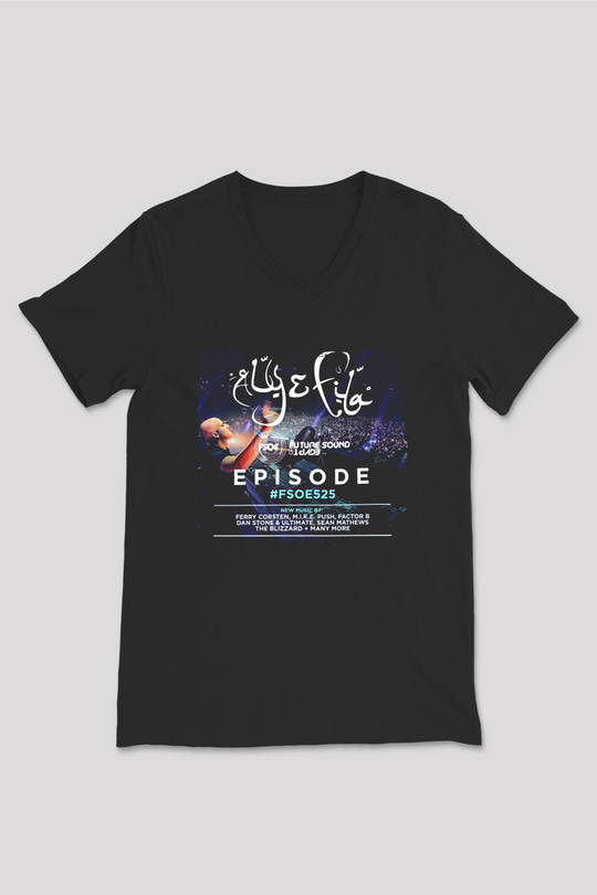 Aly & Fila Siyah Unisex V Yaka Tişört
