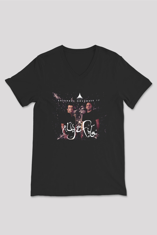 Aly & Fila Siyah Unisex V Yaka Tişört