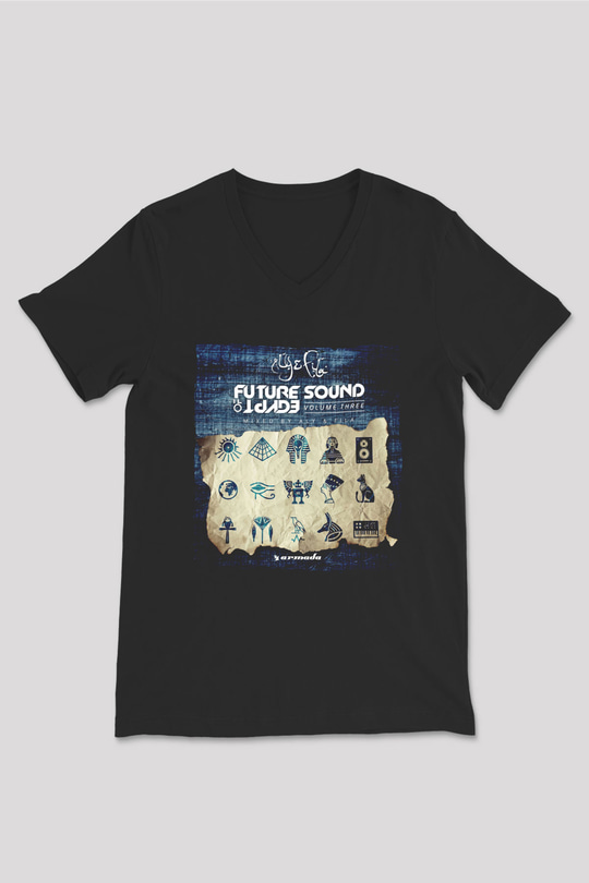 Aly & Fila Siyah Unisex V Yaka Tişört