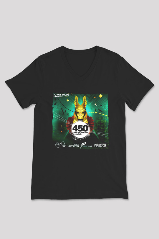 Aly & Fila Siyah Unisex V Yaka Tişört