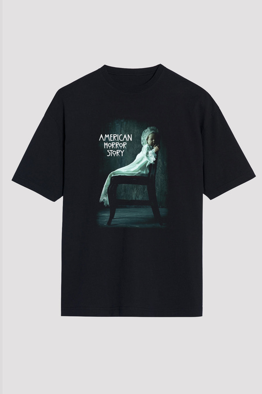 American Horror Story Siyah Unisex Oversize Tişört T-Shirt