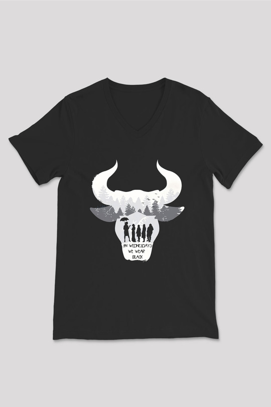 American Horror Story Siyah Unisex V Yaka Tişört T-Shirt
