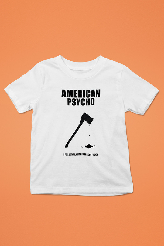 American Psycho Baskılı Beyaz Unisex Beyaz Çocuk Tişört - Tshirt