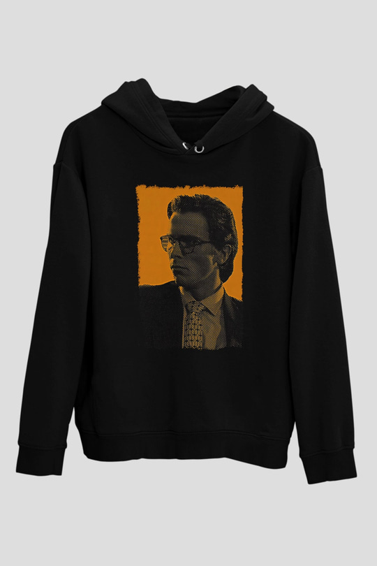 American Psycho Baskılı Unisex Siyah Hoodie