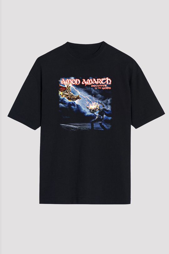 Amon Amarth Baskılı Unisex Siyah Oversize Tişört