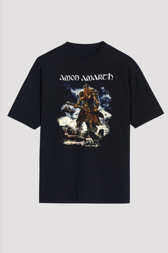 Amon Amarth Siyah Unisex Oversize Tişört T-Shirt