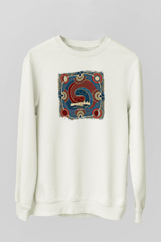 Amorphis Baskılı Unisex Beyaz Sweatshirt
