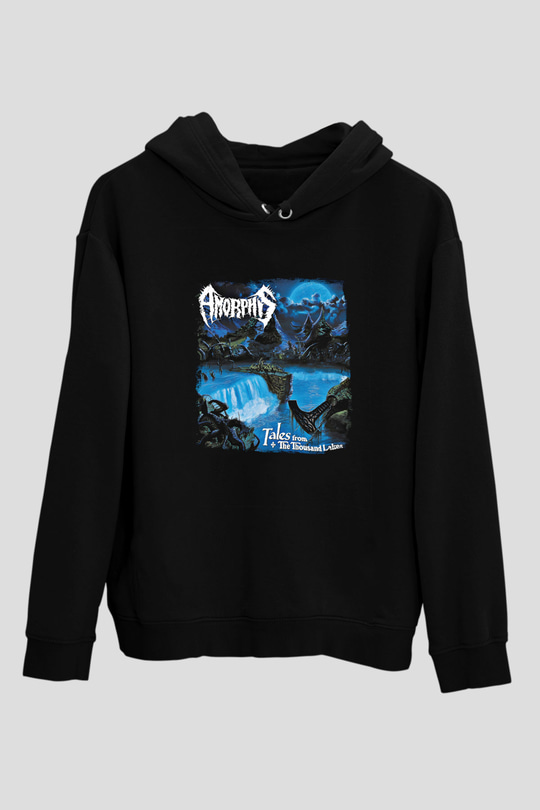 Amorphis Baskılı Unisex Siyah Hoodie