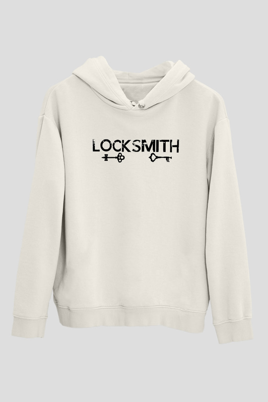 Anahtarcı Beyaz Unisex Kapüşonlu Sweatshirt