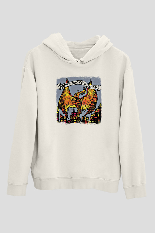 Andrew Jackson Jihad Baskılı Unisex Beyaz Hoodie