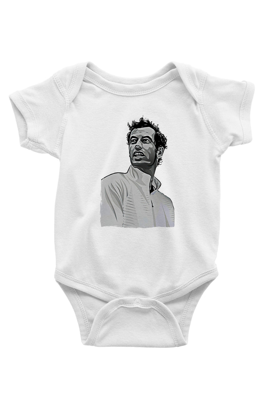 Andy Murray Baskılı Beyaz Unisex Bebek Body - Zıbın