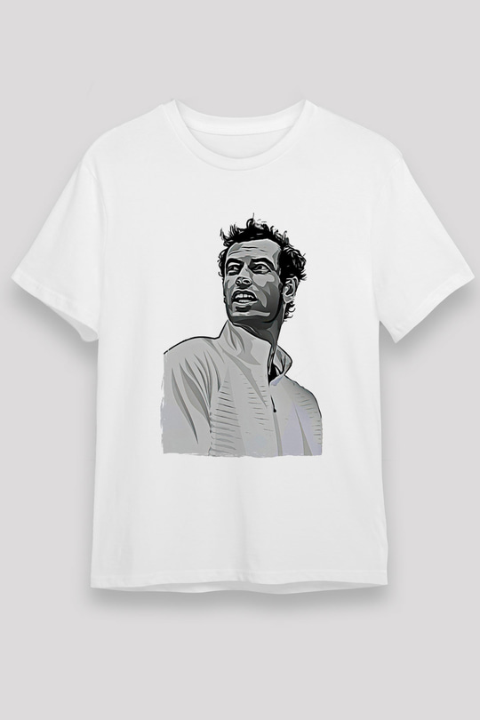 Andy Murray Baskılı Unisex Beyaz Tişört - Tshirt
