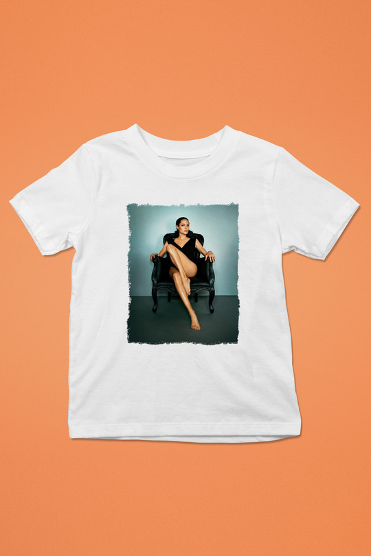 Angelina Jolie Beyaz Unisex Çocuk Tişört