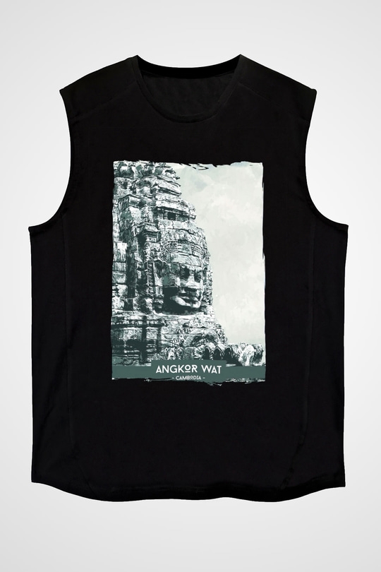 Angkor Vat Siyah Unisex Kolsuz Tişört