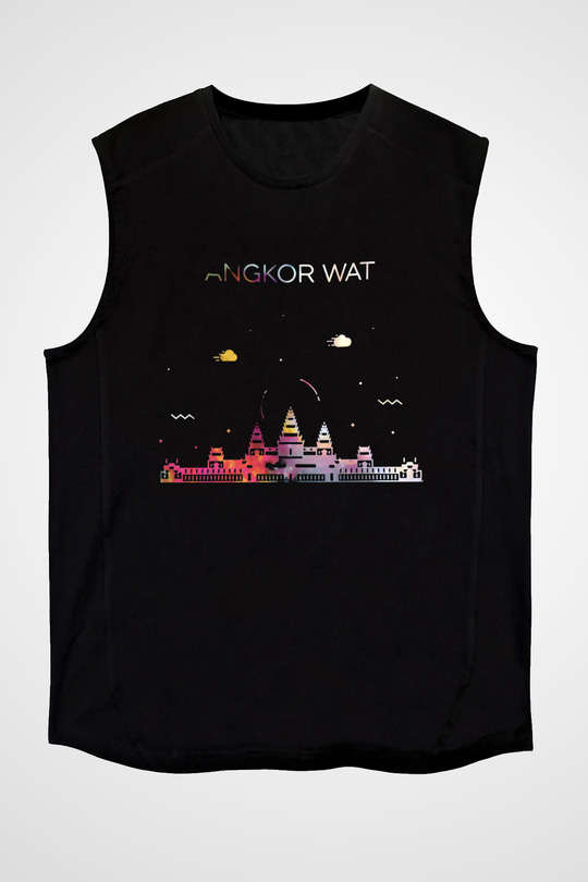 Angkor Vat Siyah Unisex Kolsuz Tişört